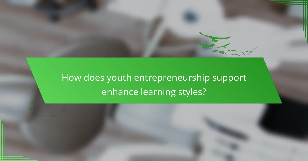 How does youth entrepreneurship support enhance learning styles?