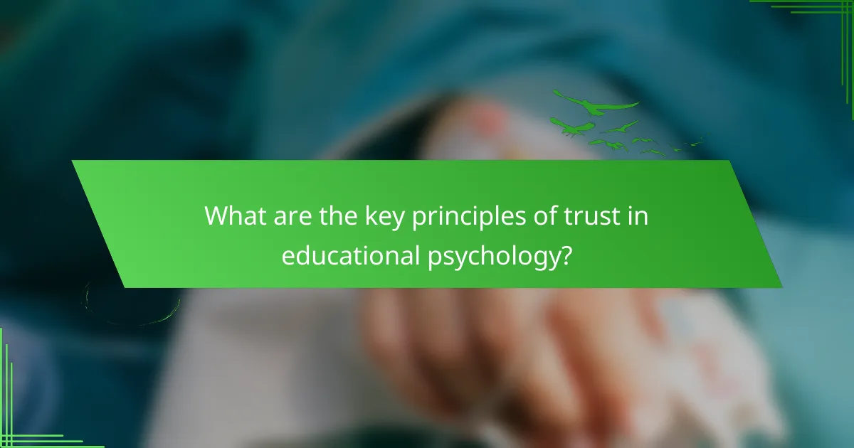 What are the key principles of trust in educational psychology?