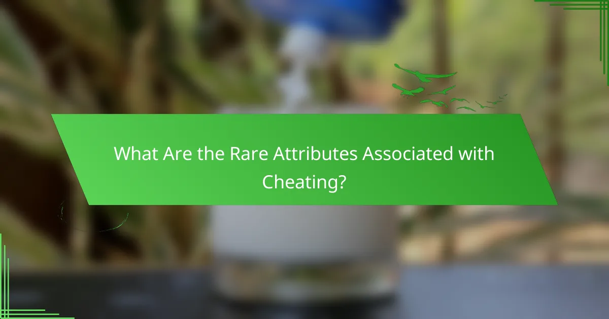 What Are the Rare Attributes Associated with Cheating?