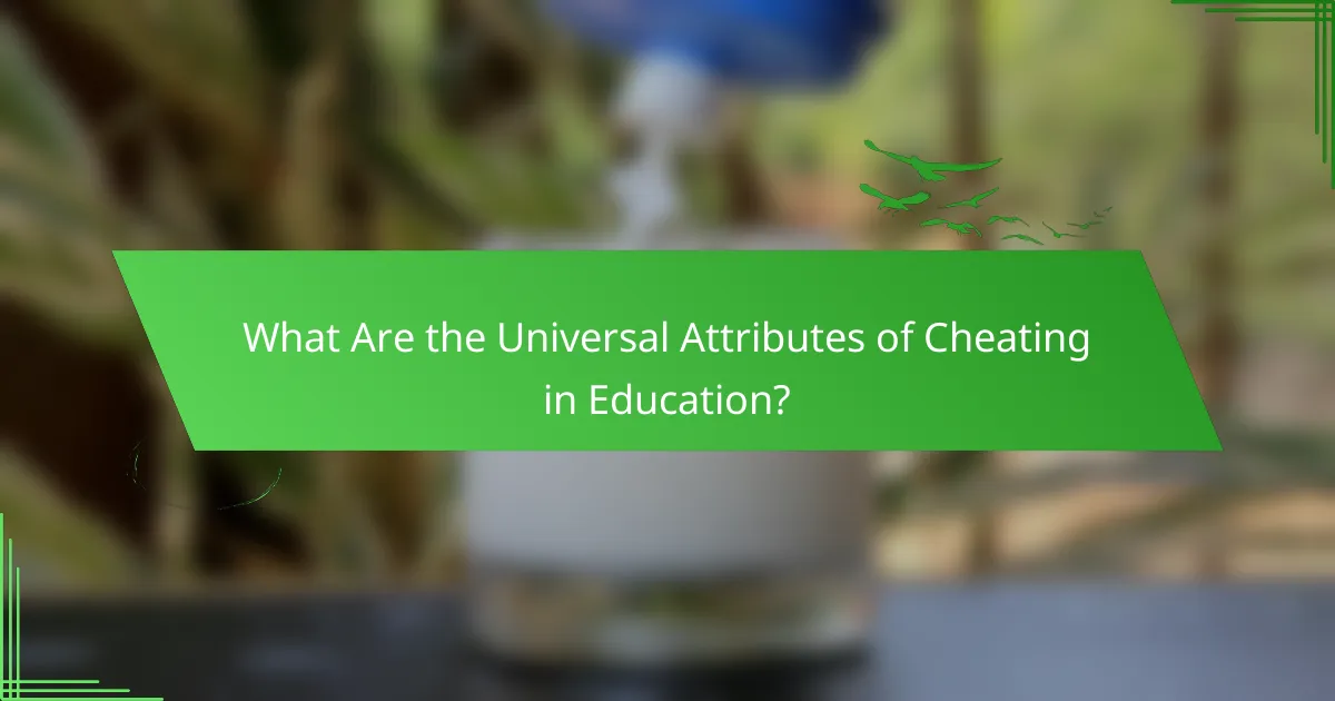 What Are the Universal Attributes of Cheating in Education?