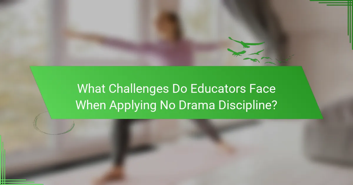 What Challenges Do Educators Face When Applying No Drama Discipline?