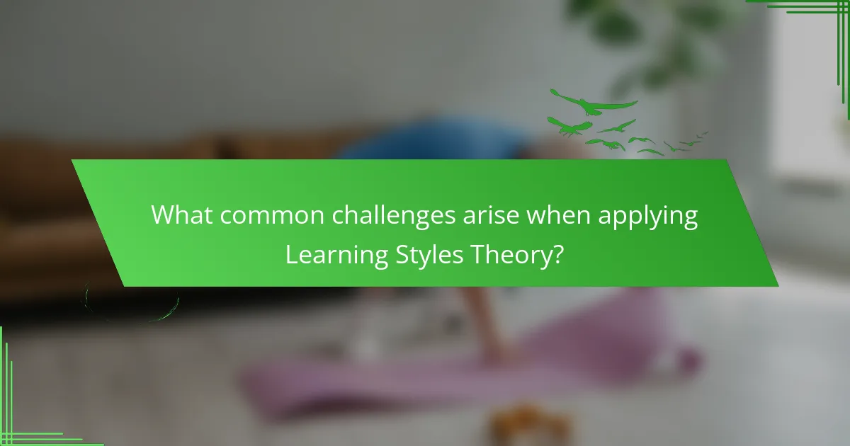 What common challenges arise when applying Learning Styles Theory?