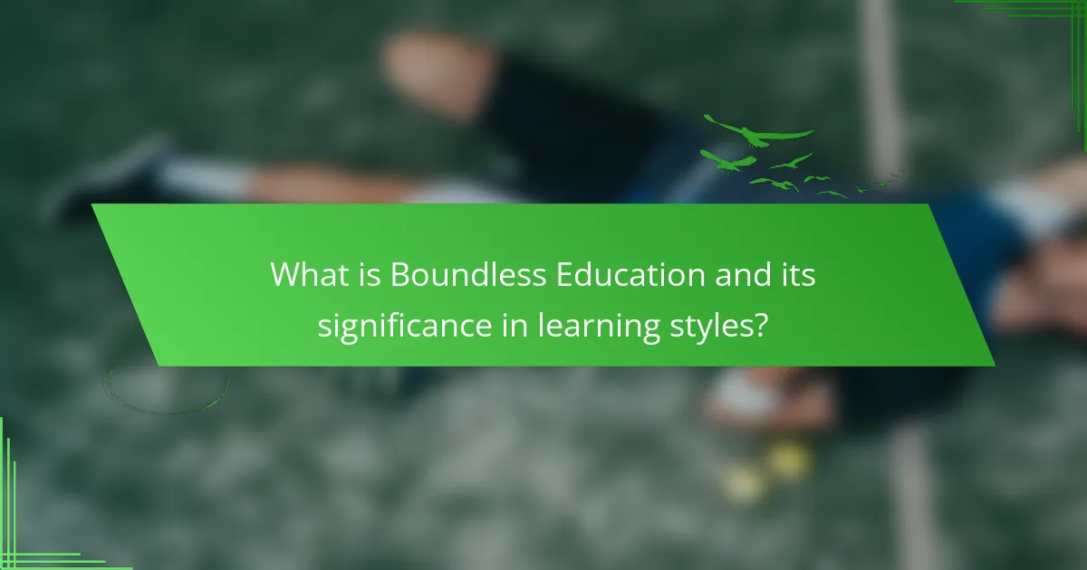 What is Boundless Education and its significance in learning styles?
