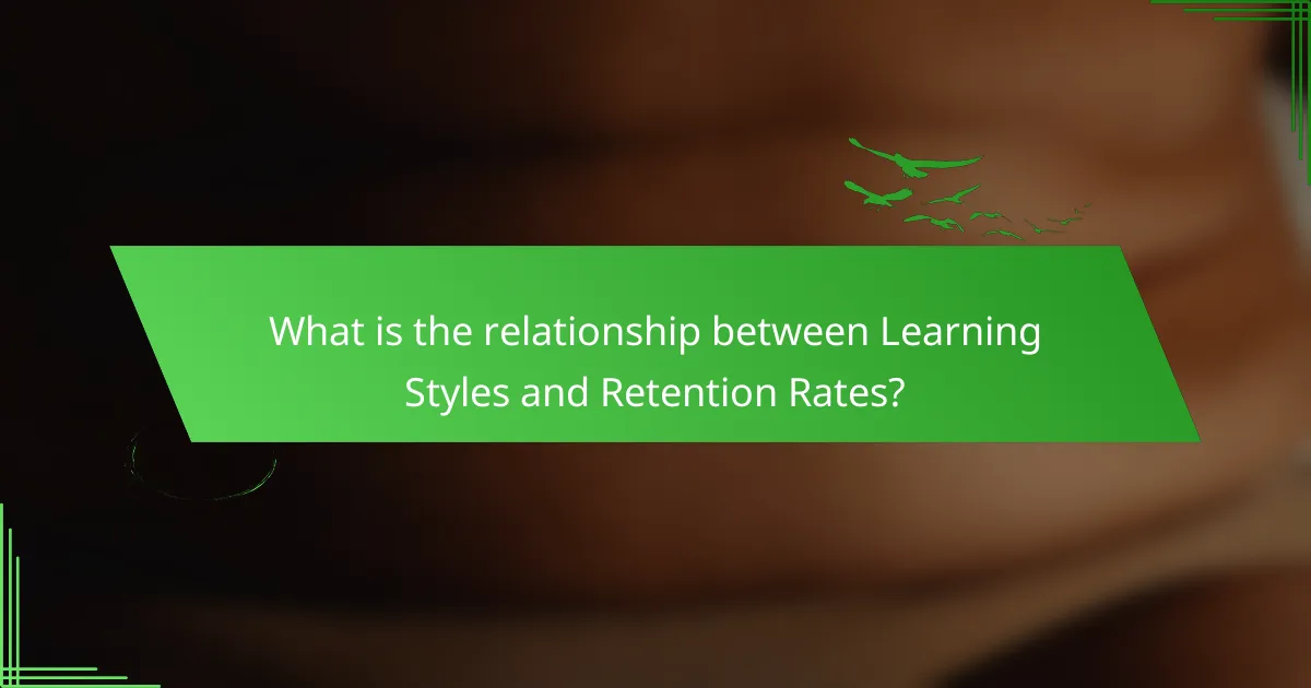 What is the relationship between Learning Styles and Retention Rates?