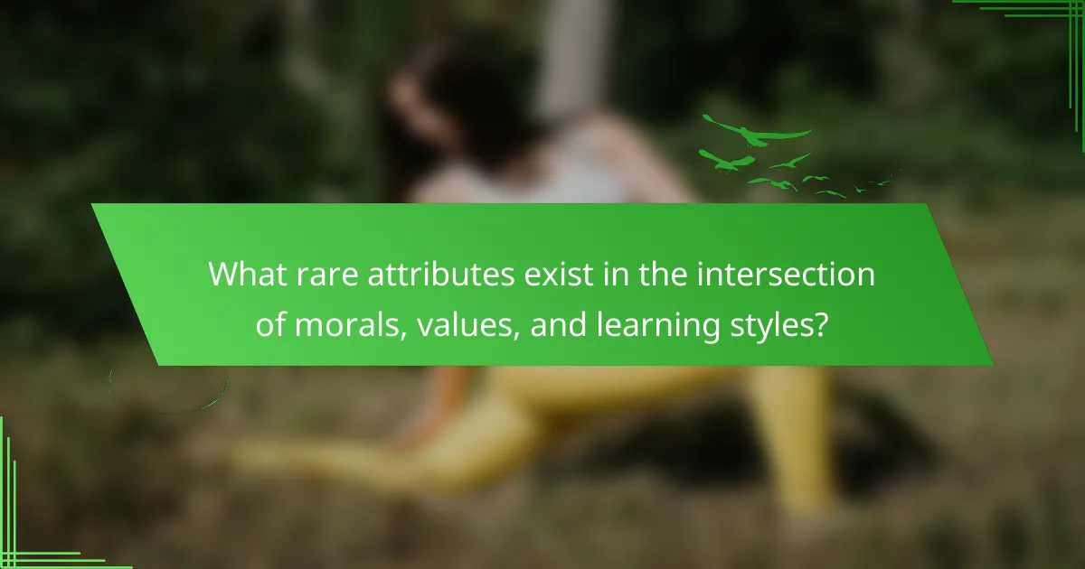 What rare attributes exist in the intersection of morals, values, and learning styles?