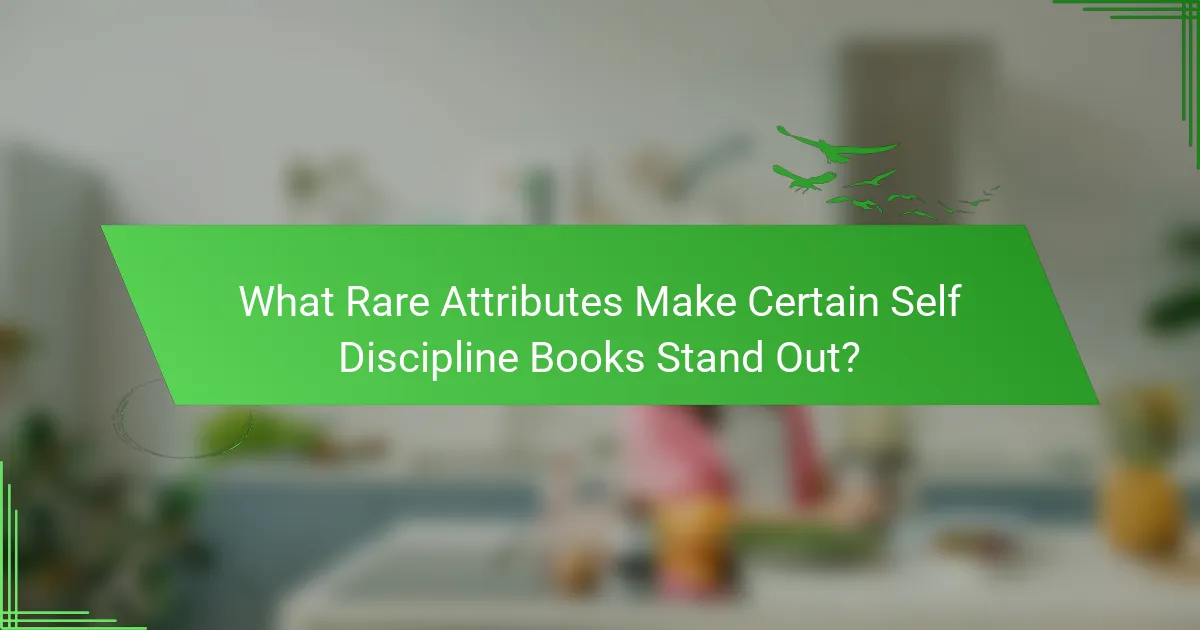 What Rare Attributes Make Certain Self Discipline Books Stand Out?