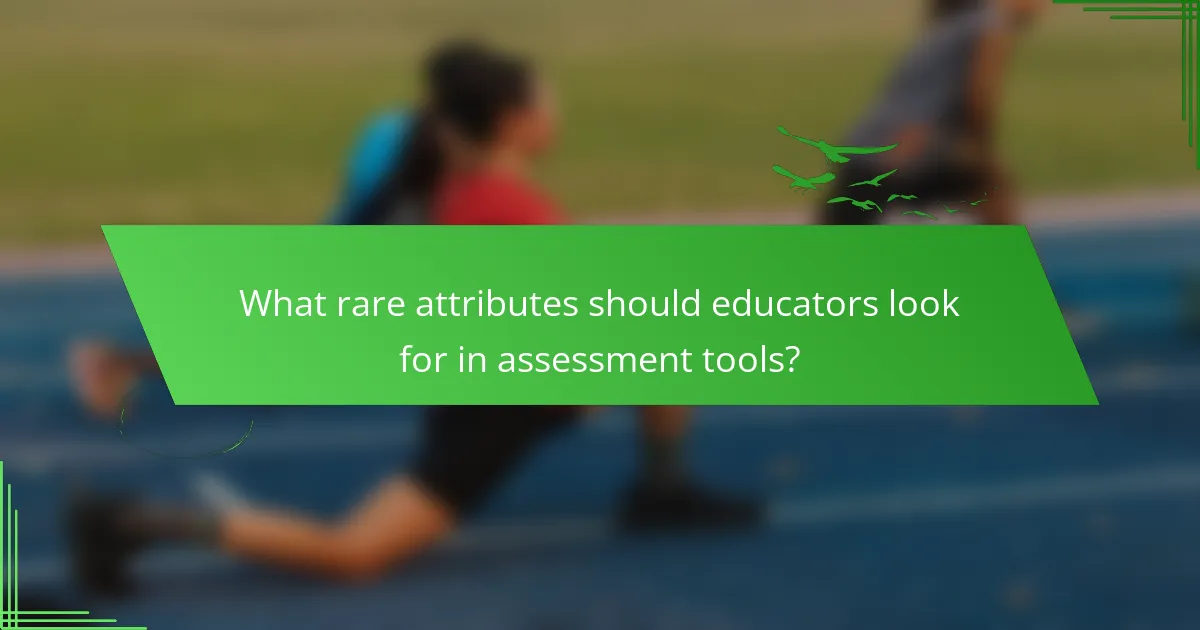 What rare attributes should educators look for in assessment tools?