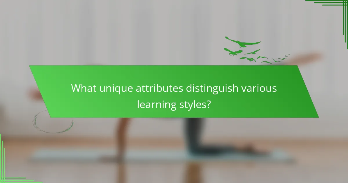 What unique attributes distinguish various learning styles?