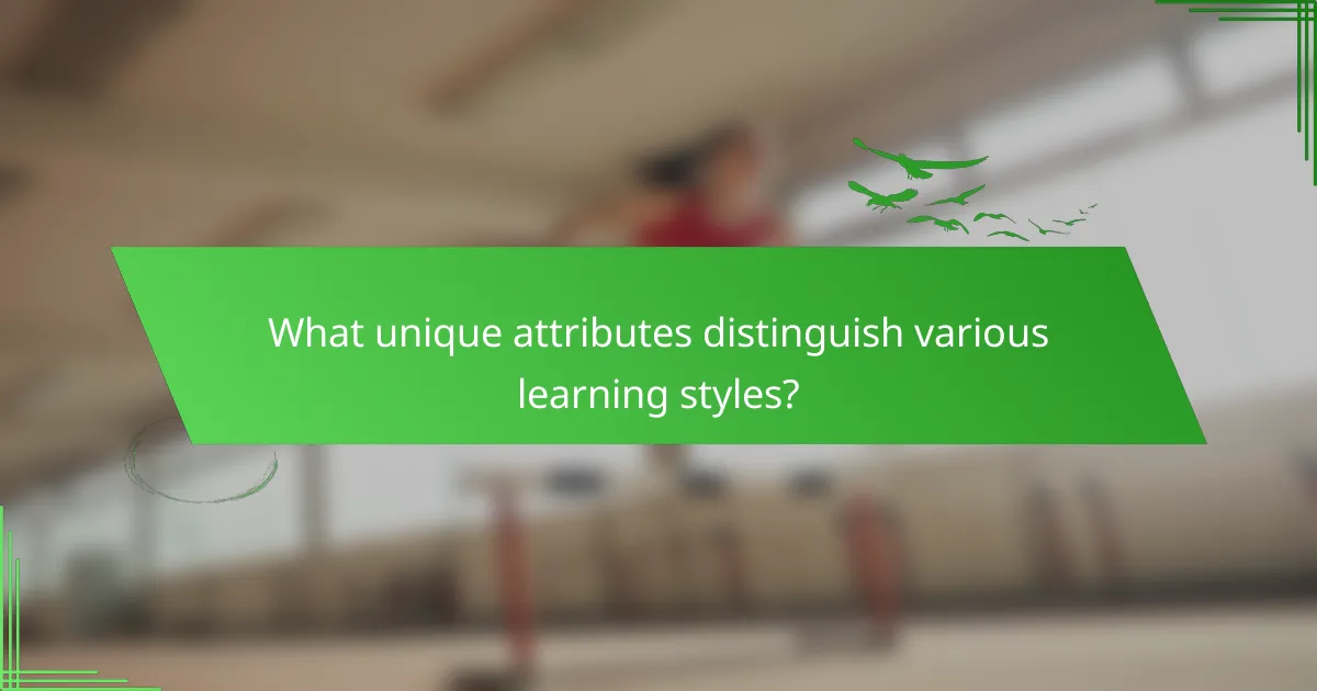 What unique attributes distinguish various learning styles?
