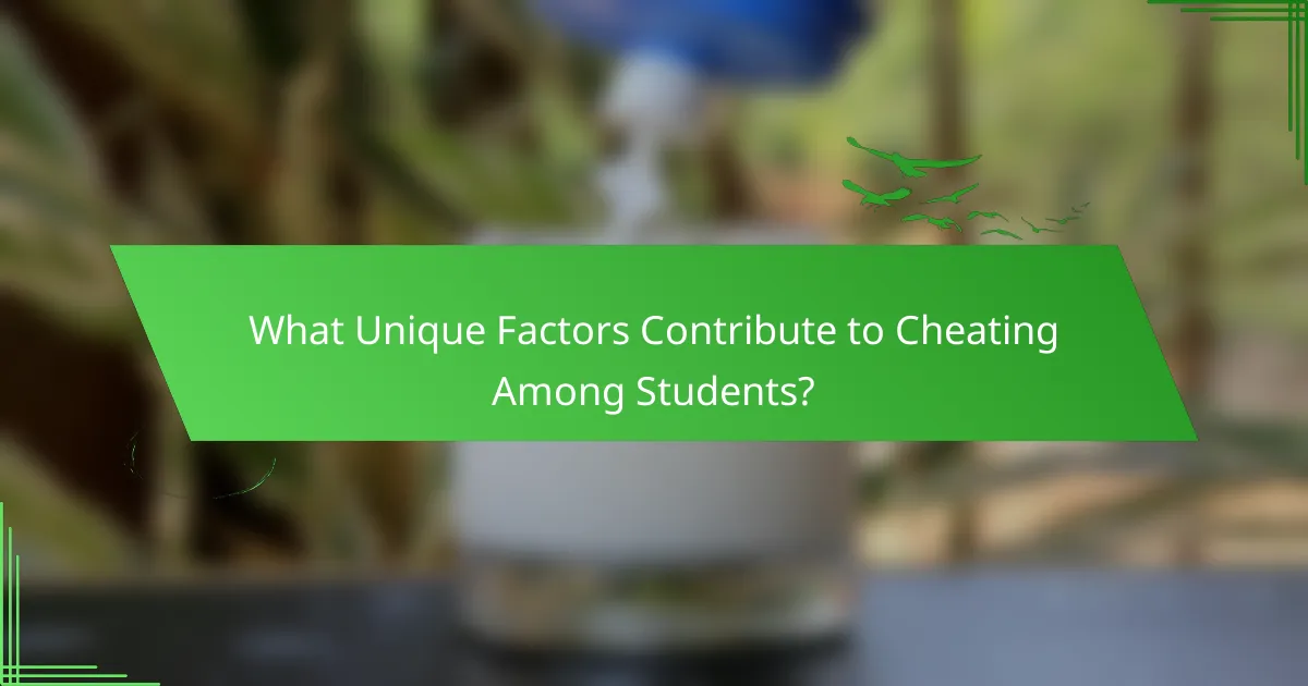 What Unique Factors Contribute to Cheating Among Students?