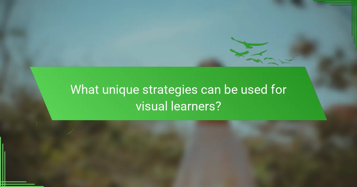 What unique strategies can be used for visual learners?